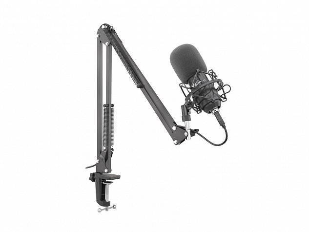 Streamovací mikrofon Genesis Radium 400, USB, kardioidní polarizace, ohybné rameno, pop-filter