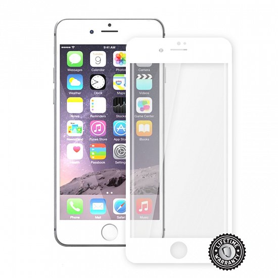 Screenshield™ Apple iPhone 7 Plus Tempered Glass protection display (full COVER WHITE metalic frame)