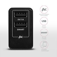 AXAGON ACU-DS16, SMART nabíječka do sítě 16W, 2x USB-A port, 5V/2.2A + 5V/1A