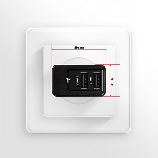 AXAGON ACU-DS16, SMART nabíječka do sítě 16W, 2x USB-A port, 5V/2.2A + 5V/1A