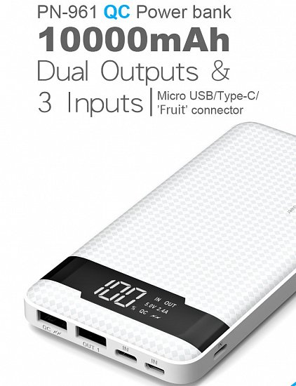 VIKING POWER BANK PN-961 QC3.0 10000mah, QUICK CHARGE 3.0, Černá