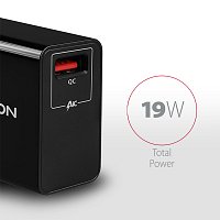 AXAGON ACU-QC19, QC nabíječka do sítě 19W, 1x USB-A port, QC3.0/AFC/FCP/SMART