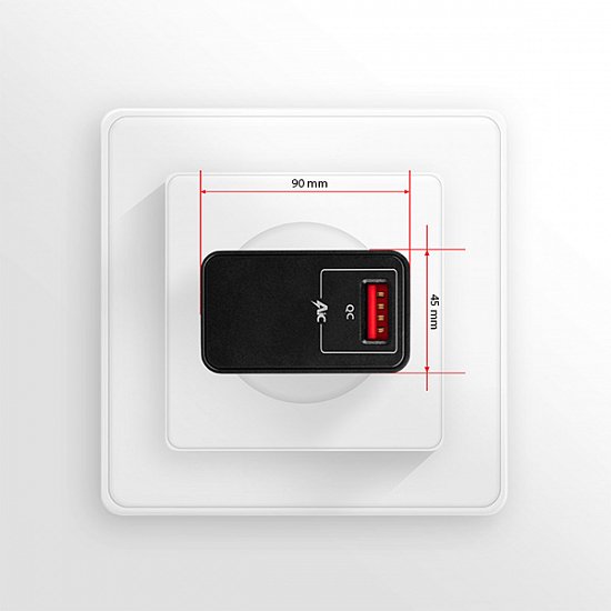 AXAGON ACU-QC19, QC nabíječka do sítě 19W, 1x USB-A port, QC3.0/AFC/FCP/SMART