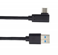 PremiumCord Kabel USB typ C/M zahnutý konektor 90° - USB 3.0 A/M, 2m