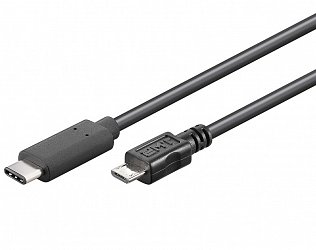 PremiumCord USB-C/male - USB 2.0 Micro-B/Male, černý, 0,6m