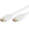 PremiumCord HDMI High Speed + Ethernet kabel,bílý, zlacené konektory, 1,5m