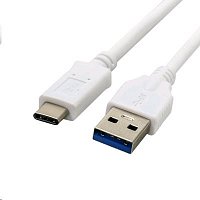 Kabel C-TECH USB 3.0 AM na Type-C kabel (AM/CM), 1m, bílý