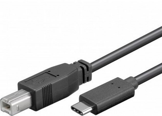 PremiumCord USB-C/male - USB 2.0 B/male, černý,1m