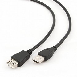 Kabel USB A-A 3m 2.0 prodlužovací HQ Black