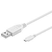 PremiumCord Kabel micro USB 2.0, A-B 20cm, bílá