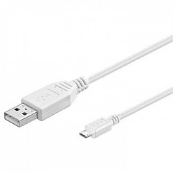 PremiumCord Kabel micro USB 2.0, A-B 20cm, bílá