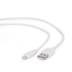 Kabel CABLEXPERT USB 2.0 Lightning (IP5 a vyšší) nabíjecí a synchronizační kabel, 2m, bílý