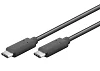 PremiumCord USB-C/male - USB-C/male, černý, 1m