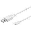 PremiumCord Kabel micro USB 2.0, A-B 5m, bílá