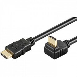 PremiumCord Kabel HDMI+Ethernet, zlac., 270°, 1m