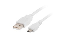 LANBERG Kabel USB 2.0 AM/Micro, 1m, bílý