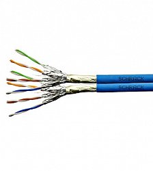 Kabel F/FTP Cat.6a 500 MHz 2x(4x2xAWG23),LS0H modrý,Dca,500m