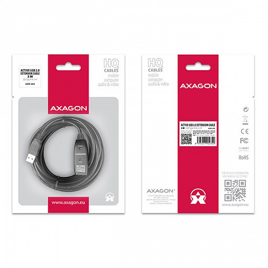 AXAGON ADR-205 USB2.0 aktivní prodlužovací / repeater kabel, 5m