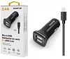 ALIGATOR Nabí. do auta microUSB 2,4A TCH černá