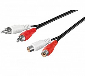 PremiumCord Kabel 2x Cinch-2x Cinch, M/F 2m