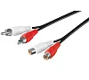 PremiumCord Kabel 2x Cinch-2x Cinch, M/F 15m