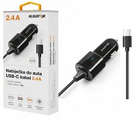 Aligator nab. do auta USB-C s USB TCH 2,4A černá