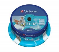 VERBATIM CD-R(25-Pack)Spindle/Printable/52x/700MB