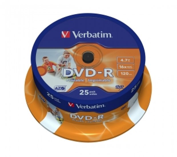 VERBATIM DVD-R(25-Pack)Spindl/Printable/16x/4.7GB