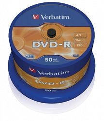 VERBATIM DVD-R(50-Pack)Spindl/MattSlvr/16x/4.7GB