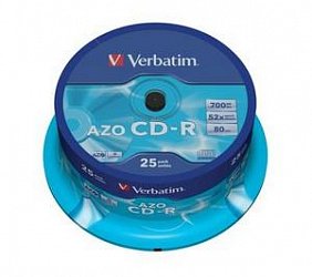 VERBATIM CD-R(25-Pack)Cake/Crystal/52x/700MB