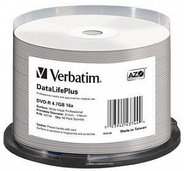 VERBATIM DVD-R (16xProfes. Print, 4,7GB), 50 cake