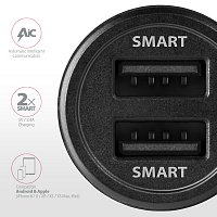 AXAGON PWC-5V5, SMART nabíječka do auta, 2x port 5V-2.4A + 2.4A, 24W