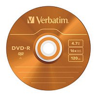 VERBATIM DVD-R 4,7 GB (120min) 16x colour slim box, 5ks/pack