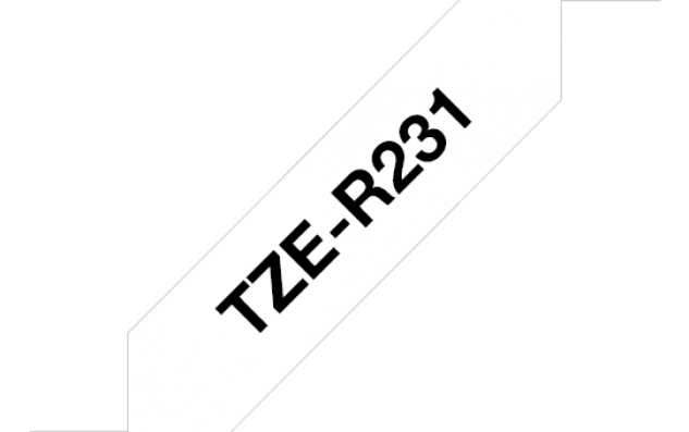 TZE-R231, černý tisk na bílé, šířka 12 mm