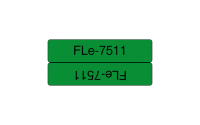 FLe-7511, předřezané štítky - černá na zelené, šířka 21 mm