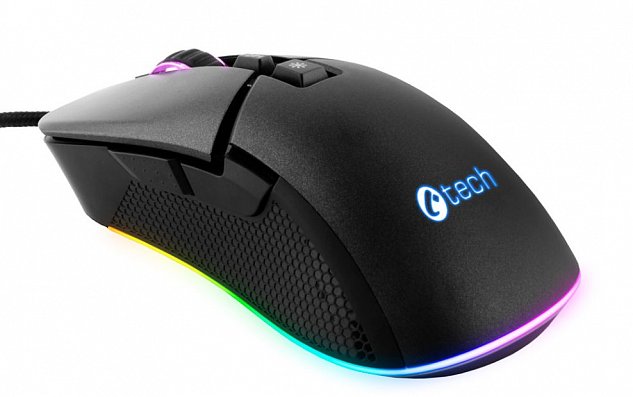 Herní myš C-TECH Dawn (GM-24L), casual gaming, 6400 DPI, RGB podsvícení, USB