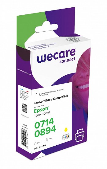 WECARE ink pro EPSON C13T07144012,žlutá/yellow pig