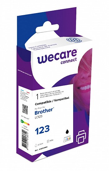 WECARE ink pro BROTHER LC-123BK,černá/black