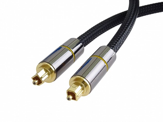 PremiumCord Optický audio kabel Toslink, OD:7mm, Gold-metal design + Nylon 3m