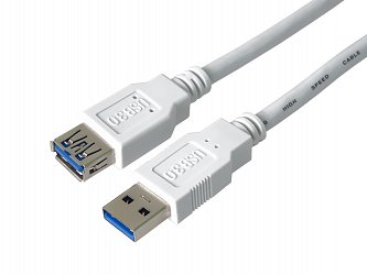 PremiumCord Prodlužovací kabel USB 3.0 Super-speed 5Gbps A-A, MF, 9pin, 1m bílá