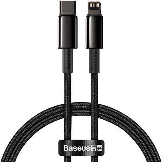 Baseus CATLWJ-01 Tungsten Gold Fast Charge Kabel USB-C to Lightning 20W 1m Black