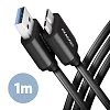 AXAGON BUMM3-AM10AB, SPEED kabel Micro-B USB <-> USB-A, 1m, USB 3.2 GEN 1, 3A, ALU, tpe, černý