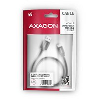 AXAGON BUMM-AM15AB, HQ kabel Micro USB <-> USB-A, 1.5m, USB 2.0, 2.4A, ALU, oplet, černý