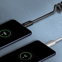 AXAGON BUCM-AM10TB, TWISTER kabel USB-C <-> USB-A, 0.6m, USB 2.0, 3A, ALU, tpe, černý