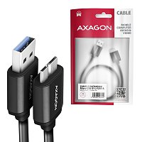 AXAGON BUMM3-AM10AB, SPEED kabel Micro-B USB <-> USB-A, 1m, USB 3.2 GEN 1, 3A, ALU, tpe, černý