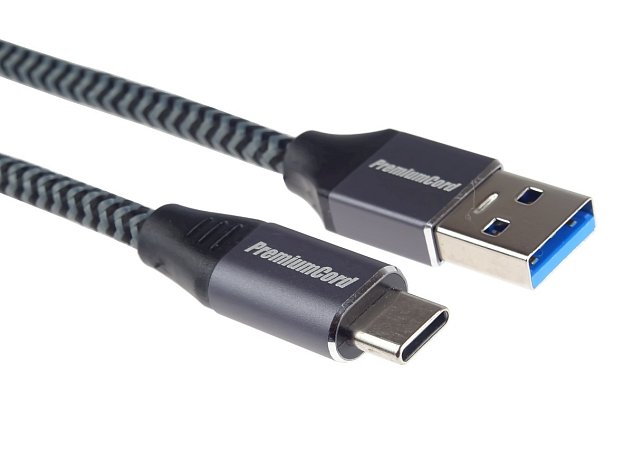 PremiumCord kabel USB-C - USB 3.0 A (USB 3.1 generation 1, 3A, 5Gbit/s) 1m oplet