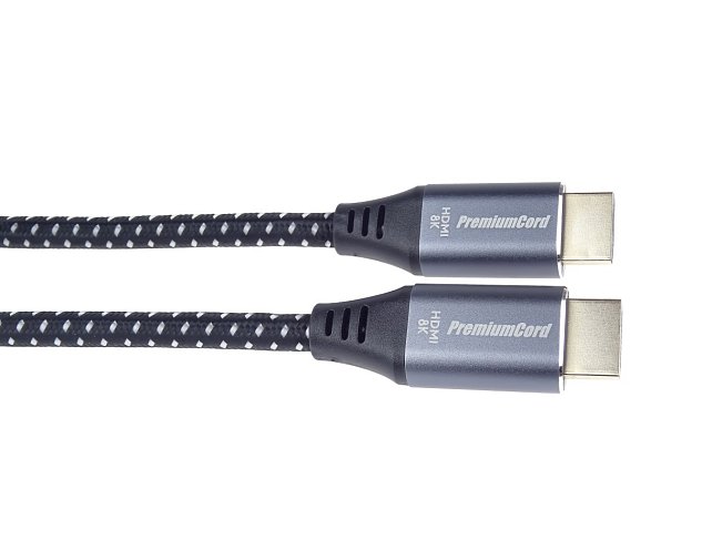 PremiumCord ULTRA HDMI 2.1 High Speed + Ethernet kabel 8K@60Hz,zlacené 1m