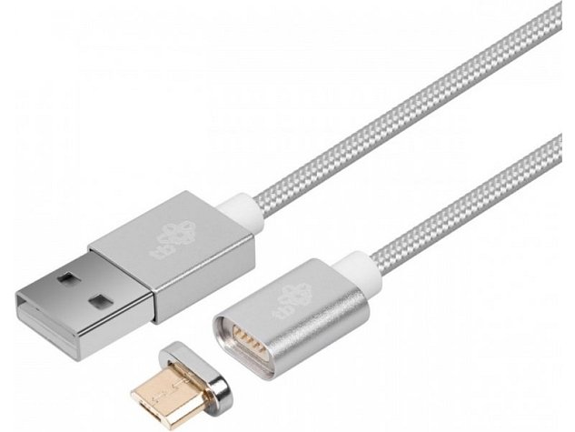 TB Touch magnetický kabel Micro USB stříbrný 1m