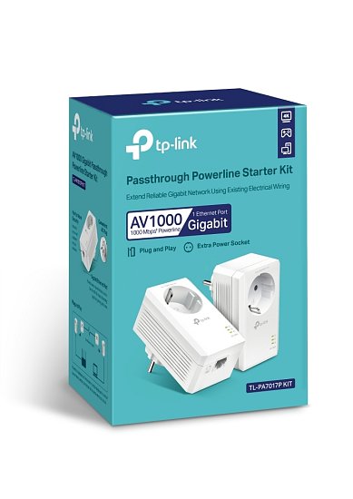 TP-Link TL-PA7017PKIT AV1000 Gb průchozí Powerline sada (2ks)