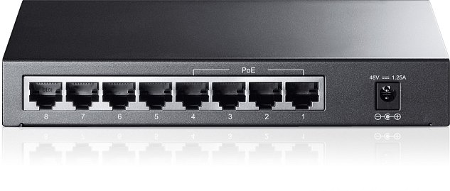 TP-Link TL-SF1008P 8x10/100 (4xPOE) 66W Desktop kovový CCTV Switch